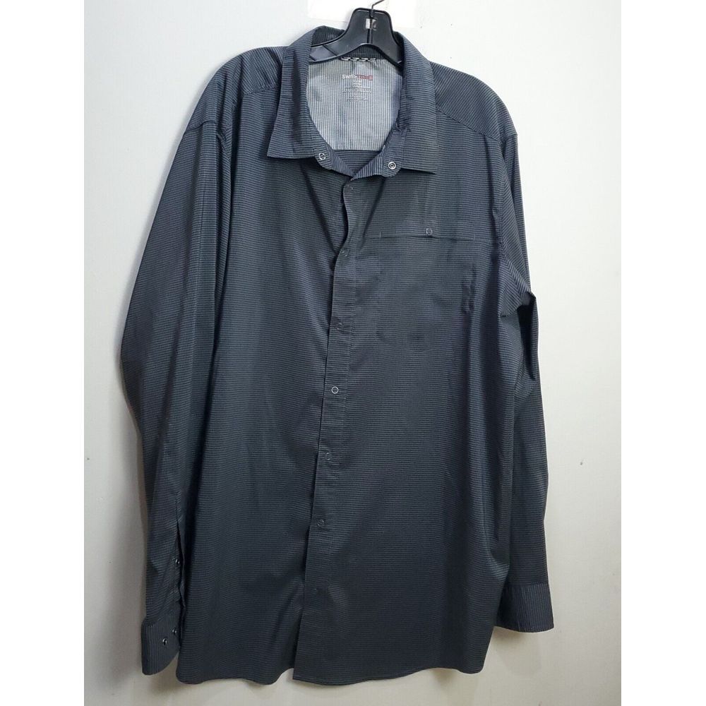 Swiss Tech Shirt Mens 3XL Gray Long Sleeve Snap Button Down Casual Solid Outdoor